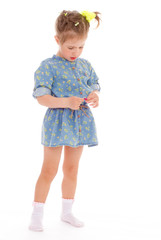 charming little girl playing and having fun.