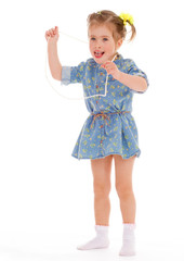 charming little girl playing and having fun.