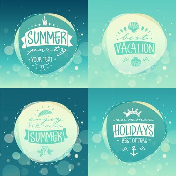 summer holidays concept signboard, vector illustration