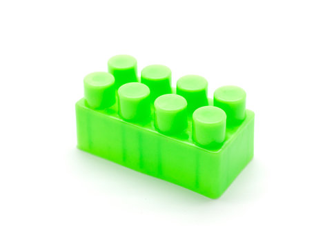 blocks , Plastic building blocks on white background