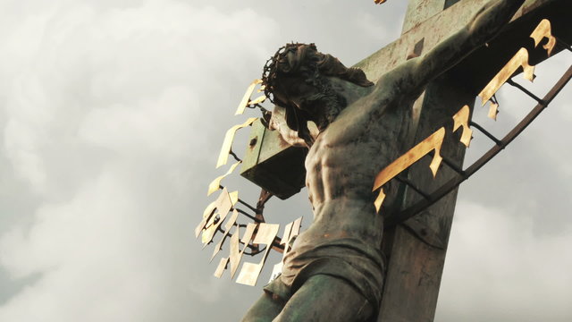 The Crucifixion. Christian cross with Jesus Christ crucified
