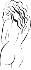 beautiful nude woman silhouette - 64935023