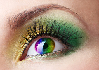 Beautiful colorful eye close up