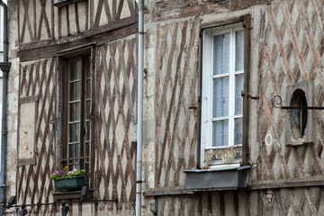 Half-timbered house in Blois, Loire Valley, France
