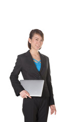 ラップトップを持つビジネスウーマン