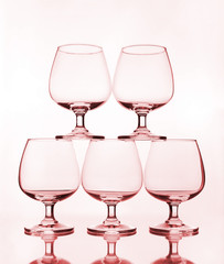 stack of empty wine glass