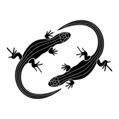 Vector sign. Lizards.