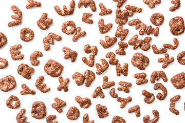 Alphabet Chocolate Corn Flakes Letters Isolated