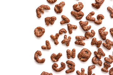 Alphabet Chocolate Corn Flakes Letters Isolated