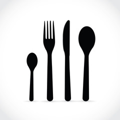 Cutlery, dishes, coffee spoon, spoon, knife and fork