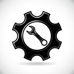 Maintenance symbol - spanner and cogwheel