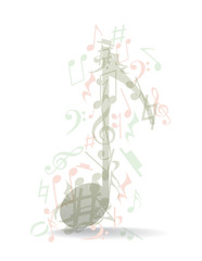 Transparent music notes theme, illustration - 64937089