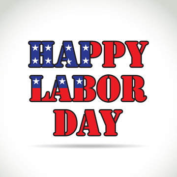 Happy labor day theme, text with flag elements