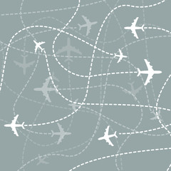 World Map Airplanes Tracks