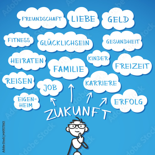 "Strichmännchen, Zukunft, Träume, Wünsche" Stockfotos und lizenzfreie