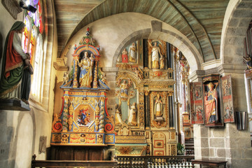 Fototapeta na wymiar Retable du Rosaire de l'église de Saint Thégonnec en Bretagne