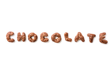 Corn Flakes Chocolate Word Isolated