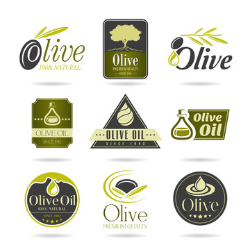 Olive oil icon set
