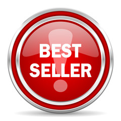 best seller red glossy icon