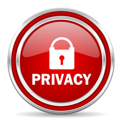 privacy red glossy icon