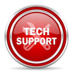 technical support red glossy icon
