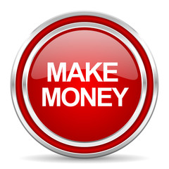 make money red glossy icon