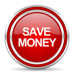 save money red glossy icon