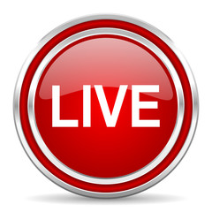 live red glossy icon