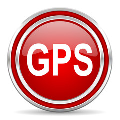 gps red glossy icon