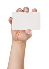 hand with  card