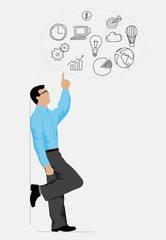 business ideas man with outstretched finger