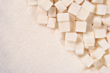 White granulated and refined sugar texture