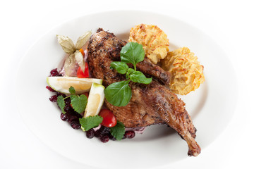 Roasted chicken with cranberries