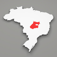 Mappa Brasile, divisione regioni, Goias 