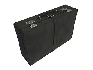 Black leather suitcase