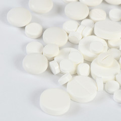 Fototapeta na wymiar Tablets close up. A medical background
