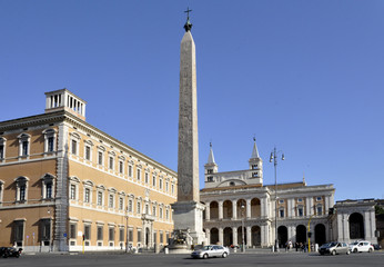 Naklejka premium Egyptian obelisk in St Giovanni in Laterano plaza