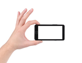 Screen mobile phone in hand.