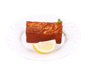 Tofu in paprika and lemon.