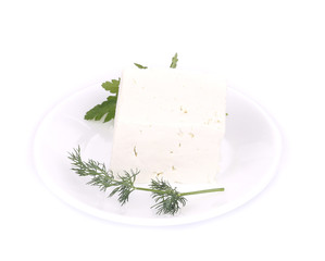 Delicious feta cheese with parsley and dill.