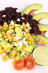 Red beans salad with avocado.