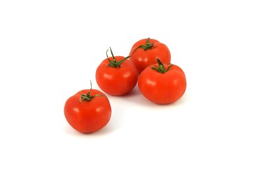 Tomatoes on a white background
