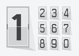 Numbers clock flip Scoreboard Illustration