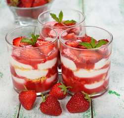 Dessert with strawberries