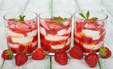 Dessert with strawberries