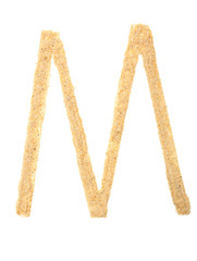 Sand letter isolated on white