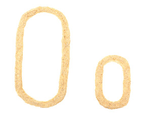 Sand letter isolated on white