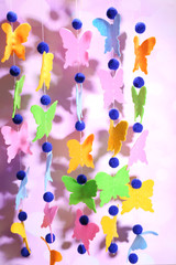 Handmade garland on light background