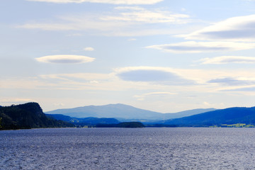 Sea and mountain range