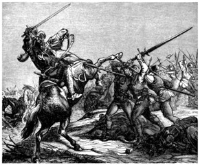 Fototapeta premium Battle : Peasants vs Soldiers - 16th century